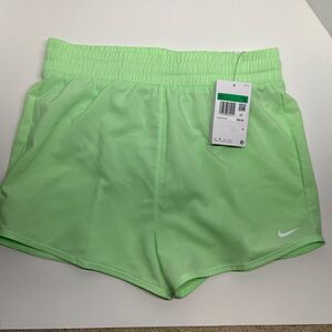 New Nike Girls' Dri-FIT One High-Waisted Woven Training Shorts Green Size XL